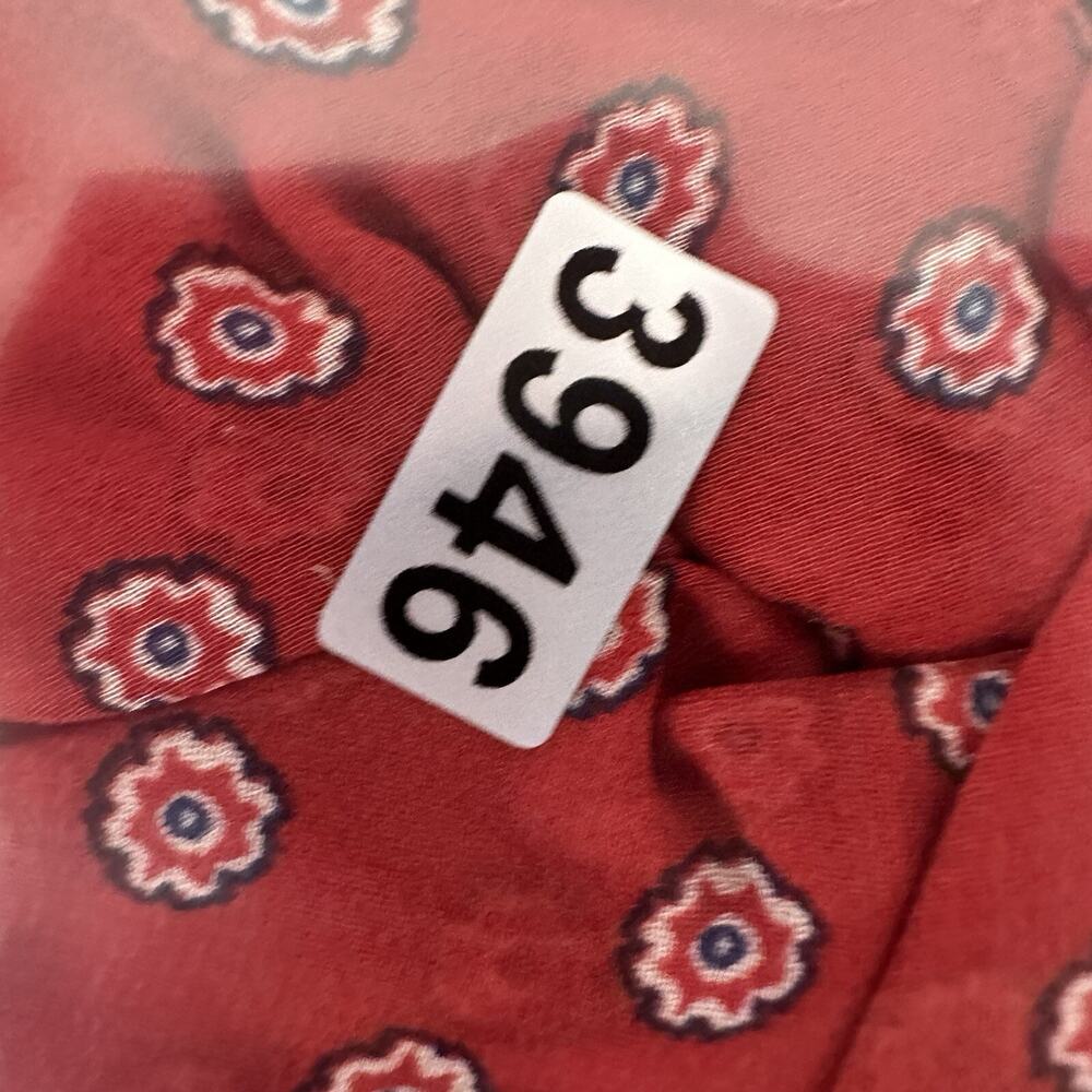 Free People Shirt Womens Medium Red Flowy Chiffon Floral Whimsical Blouse Hi Low - Picture 9 of 9